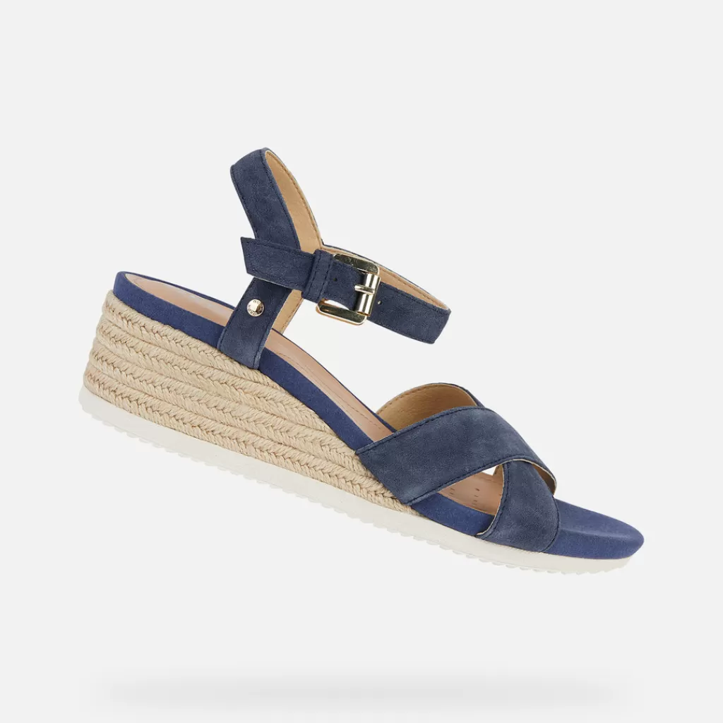 Respira™ | Scarpe con zeppa<Geox ISCHIA CORDA DONNA - SANDALI da donna blu navy