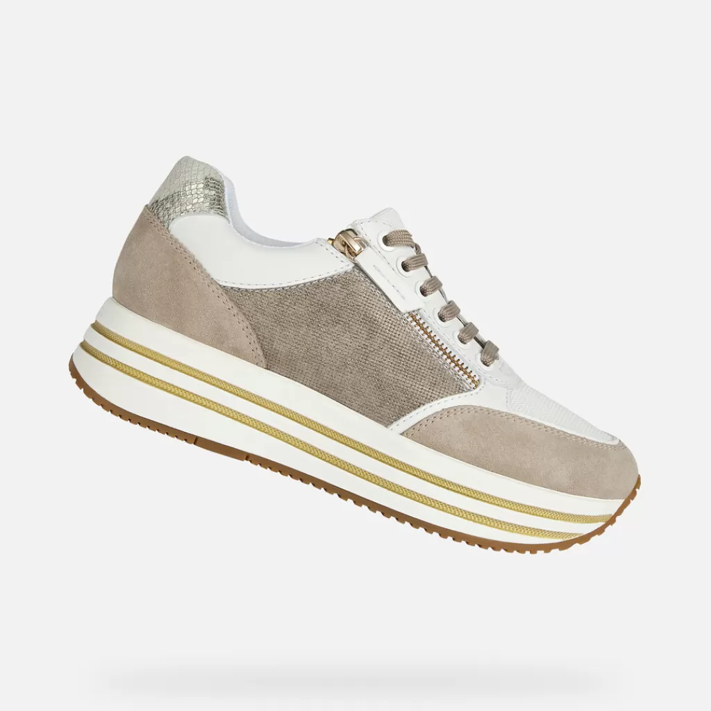 Respira™ | Scarpe con zeppa<Geox KENCY DONNA - SNEAKERS da donna bianco/beige