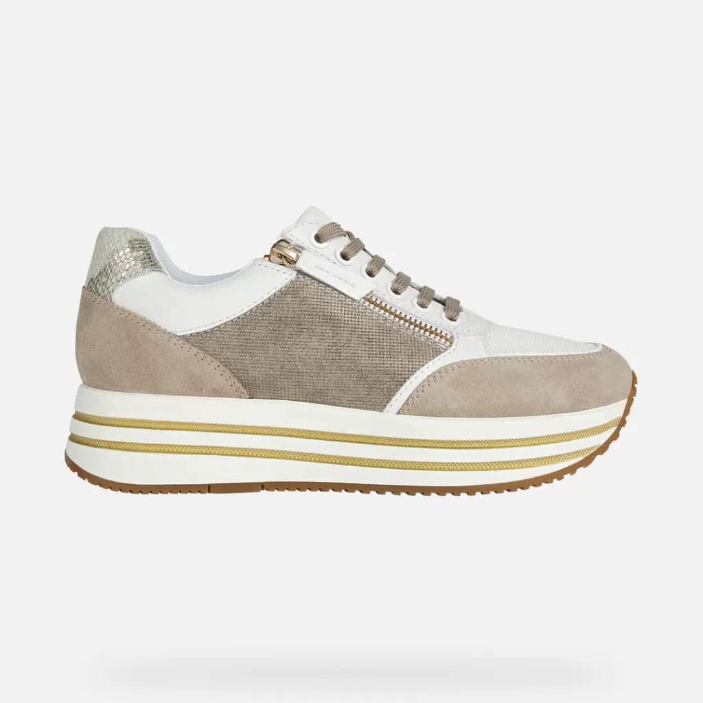 Respira™ | Scarpe con zeppa<Geox KENCY DONNA - SNEAKERS da donna bianco/beige