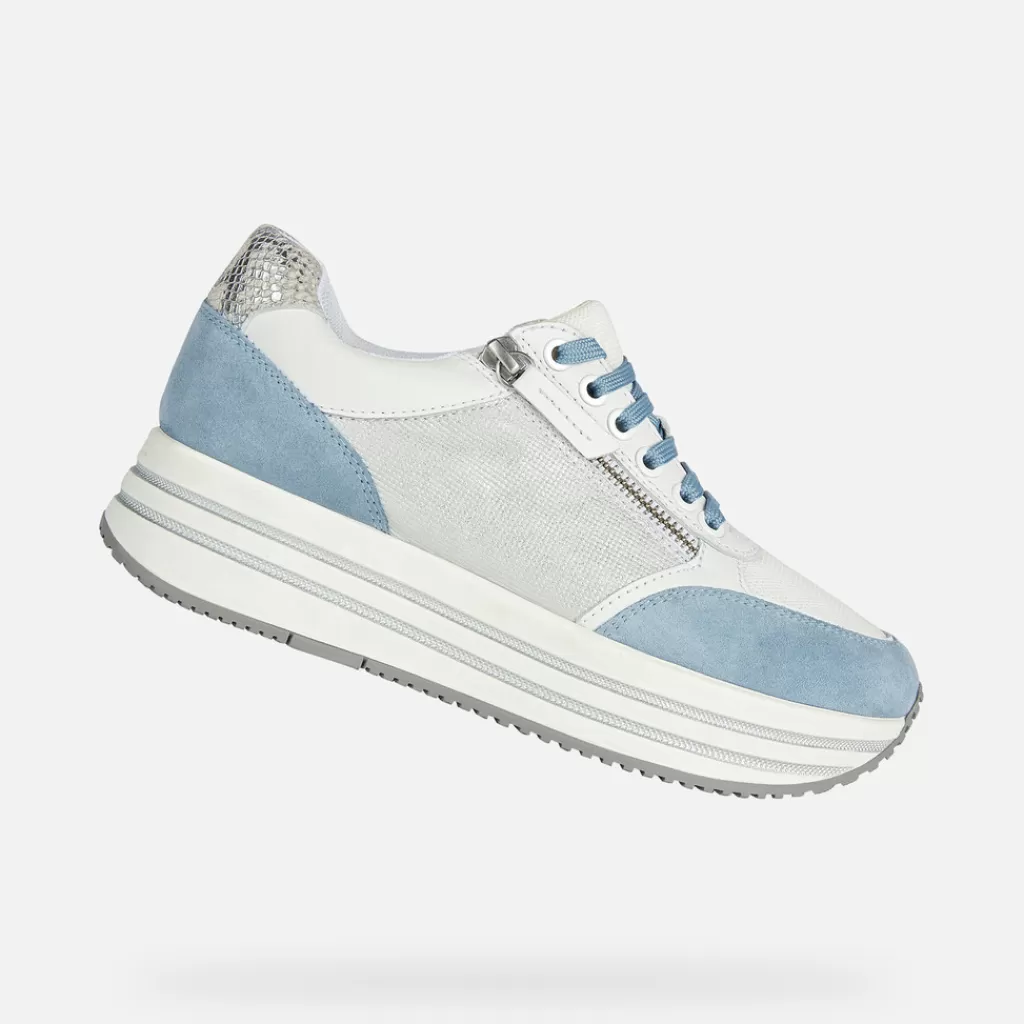 Respira™ | Scarpe con zeppa<Geox KENCY DONNA - SNEAKERS da donna bianco/azzurro chiaro