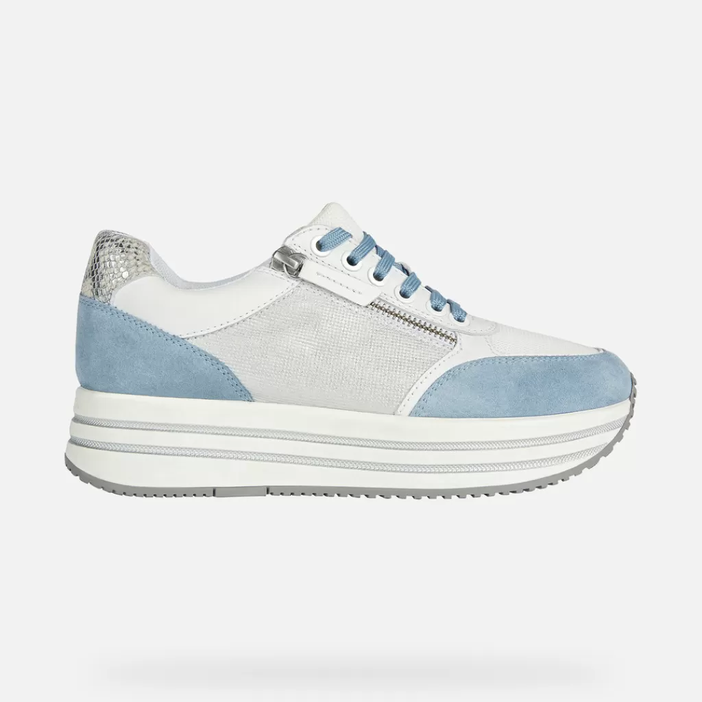 Respira™ | Scarpe con zeppa<Geox KENCY DONNA - SNEAKERS da donna bianco/azzurro chiaro