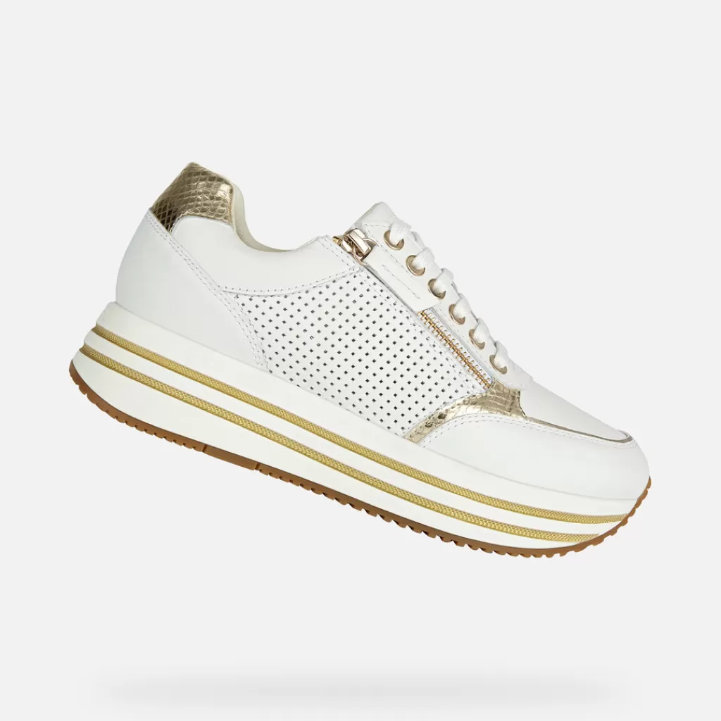 Respira™ | Scarpe con zeppa<Geox KENCY DONNA - SNEAKERS da donna bianco/oro chiaro